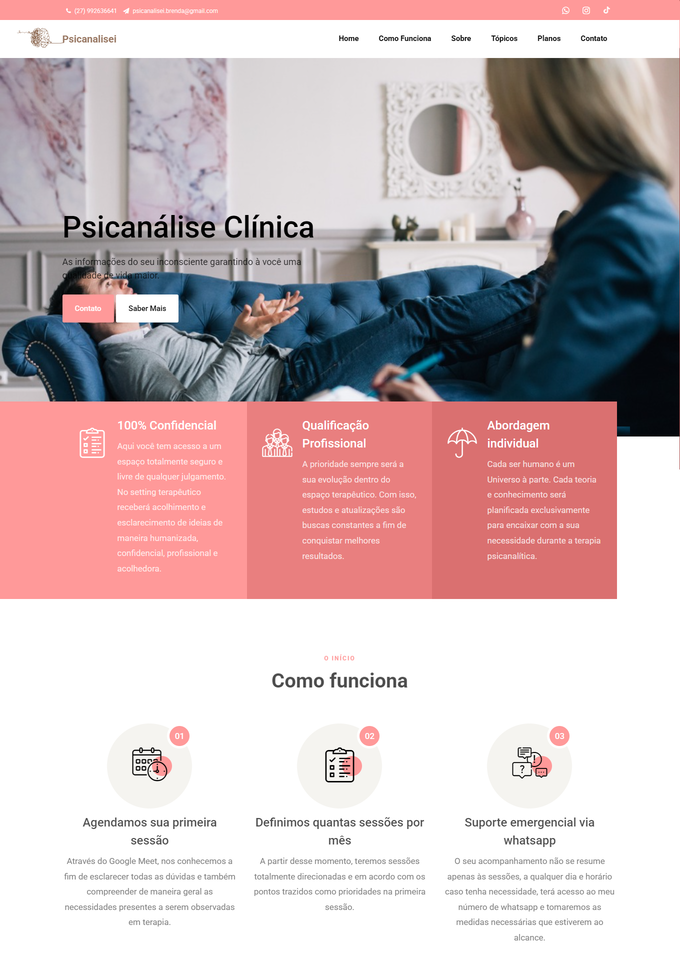 Site da clínica de psicanálise Psicanalisei